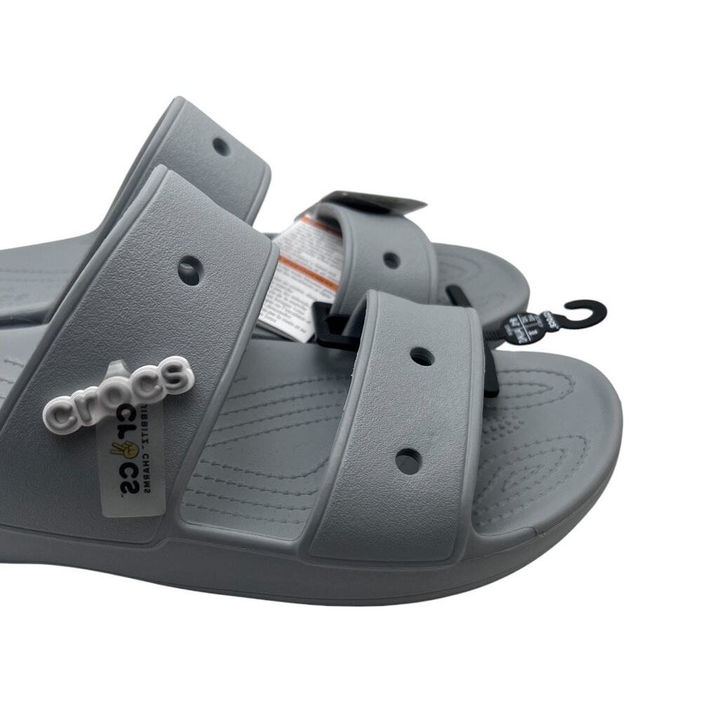 Crocs Classic Double Strap Grey Slip On Sandals Size 12 - Picture 5 of 6